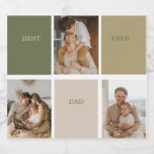 コラージュ写真モダン最高のパパ贈り物 ビールラベル (シングルラベル)