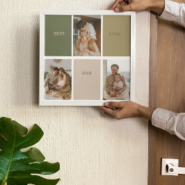 コラージュ写真モダン最高のパパ贈り物 ポスター