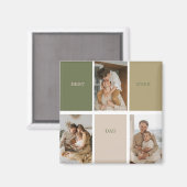 コラージュ写真モダン最高のパパ贈り物 マグネット (正面/裏面)