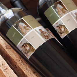 コラージュ写真モダン最高のパパ贈り物 ワインラベル