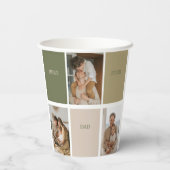 コラージュ写真モダン最高のパパ贈り物 紙コップ (裏面)