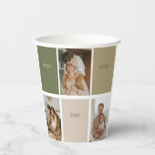 コラージュ写真モダン最高のパパ贈り物 紙コップ (正面)