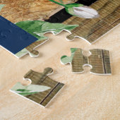 コラージュ写真愛してるおばあちゃんの葉 ジグソーパズル (側面)