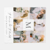 コラージュ写真結婚のフリースブランケット フリースブランケット (正面(横))