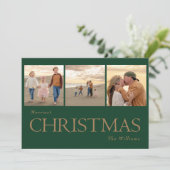 コラージュ写真金ゴールド文字クリスマスカード シーズンカード (スタンド正面)