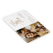 コラージュ写真金ゴールド文字結婚式日付の保存 マグネット (右側)