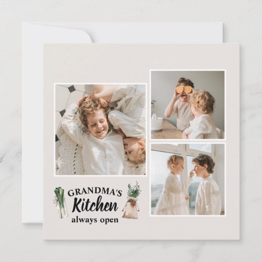 コラージュ写真&おばあちゃんのキッチンは常に開いている (正面)