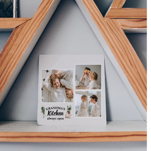 コラージュ写真&おばあちゃんのキッチンは常に開いている