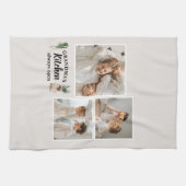 コラージュ写真&おばあちゃんのキッチンは常に開いている キッチンタオル (横)