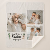 コラージュ写真&おばあちゃんのキッチンは常に開いている シェルパブランケット (正面)