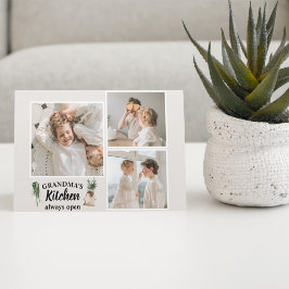 コラージュ写真&おばあちゃんのキッチンは常に開いている シーズンポストカード