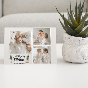 コラージュ写真&おばあちゃんのキッチンは常に開いている シーズンポストカード