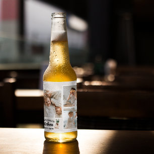 コラージュ写真&おばあちゃんのキッチンは常に開いている ビールラベル