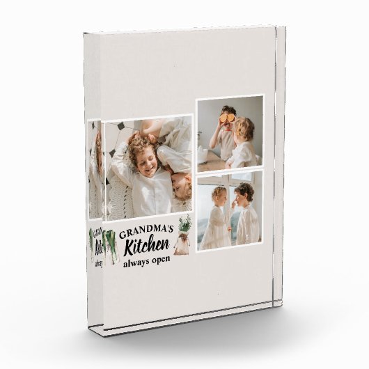 コラージュ写真&おばあちゃんのキッチンは常に開いている フォトブロック (左)