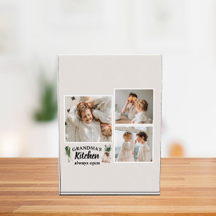 コラージュ写真&おばあちゃんのキッチンは常に開いている フォトブロック