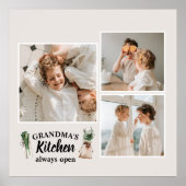 コラージュ写真&おばあちゃんのキッチンは常に開いている ポスター (正面)