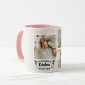 コラージュ写真&おばあちゃんのキッチンは常に開いている マグカップ (正面左)