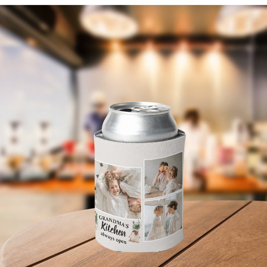 コラージュ写真&おばあちゃんのキッチンは常に開いている 缶クーラー