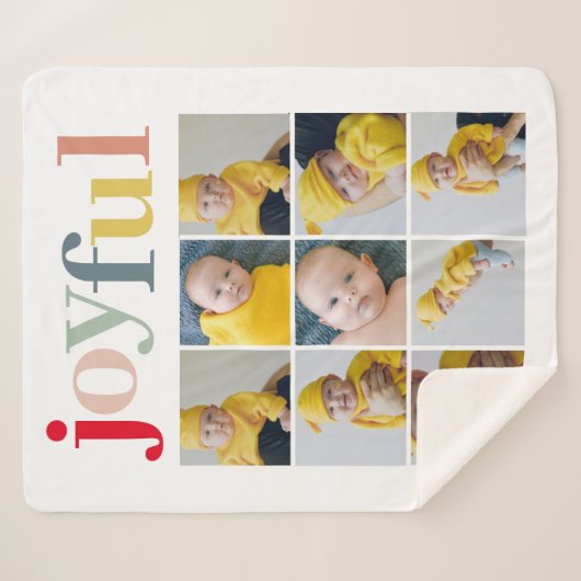 コラージュ写真 |カラフル楽しい休日の贈り物 シェルパブランケット (正面(横))