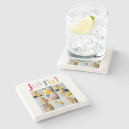 コラージュ写真 |カラフル楽しい休日の贈り物 ストーンコースター