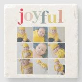 コラージュ写真 |カラフル楽しい休日の贈り物 ストーンコースター (正面)