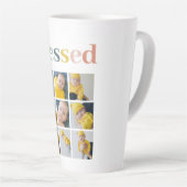 コラージュ写真 カラフル賛美祝 カフェラテマグ (右アングル)