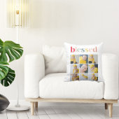 コラージュ写真 カラフル賛美祝 クッション