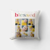 コラージュ写真 カラフル賛美祝 クッション (正面)