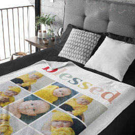 コラージュ写真 カラフル賛美祝 シェルパブランケット