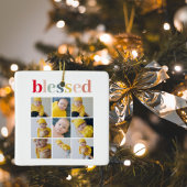 コラージュ写真 カラフル賛美祝 セラミックオーナメント