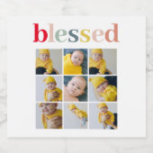 コラージュ写真 カラフル賛美祝 ビールラベル (シングルラベル)