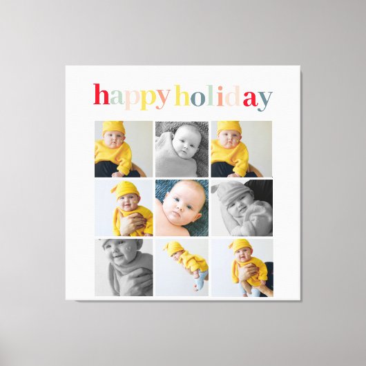 コラージュ写真 |ハッカラフルプホリデー キャンバスプリント (正面)