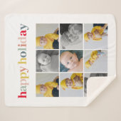 コラージュ写真 |ハッカラフルプホリデー シェルパブランケット (正面(横))