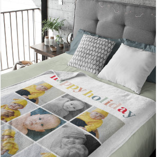 コラージュ写真 ハッカラフルプホリデー シェルパブランケット