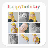 コラージュ写真 |ハッカラフルプホリデー スクエアシール (正面)