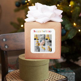 コラージュ写真 |ハッカラフルプホリデー スクエアシール