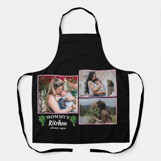 コラージュ写真 | 「ママの台所はいつも開いている エプロン (正面)
