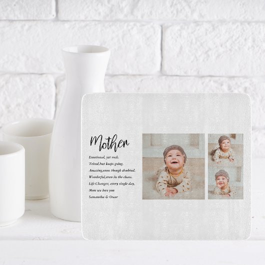 コラージュ写真&マ最高のザー引用文ラブギフト カッティングボード