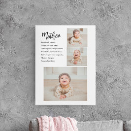 コラージュ写真&マ最高のザー引用文ラブギフト キャンバスプリント