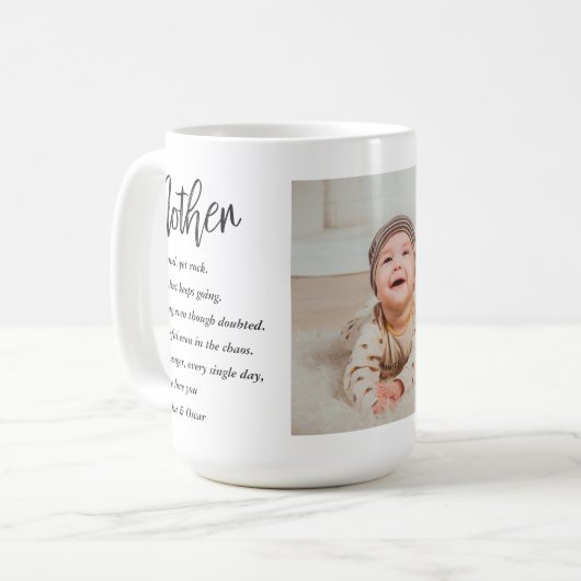 コラージュ写真&マ最高のザー引用文ラブギフト コーヒーマグカップ (正面左)