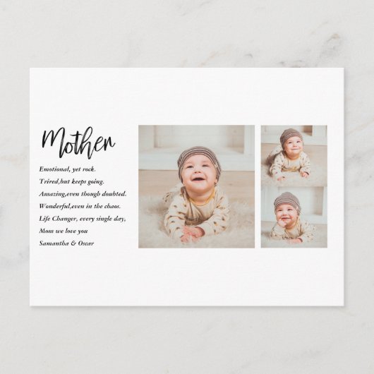 コラージュ写真&マ最高のザー引用文ラブギフト シーズンポストカード (正面)