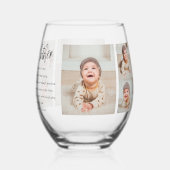 コラージュ写真&マ最高のザー引用文ラブギフト ステムなしワイングラス (裏面)