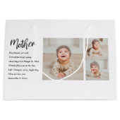 コラージュ写真&マ最高のザー引用文ラブギフト ラージペーパーバッグ (正面)