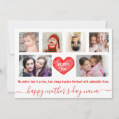コラージュ写真| 母の日おめでとう| 6枚の写真 シーズンカード (正面)