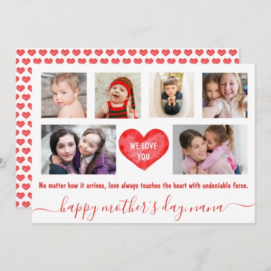 コラージュ写真| 母の日おめでとう| 6枚の写真 シーズンカード (正面/裏面)