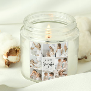 コラージュ写真  私たちはおじいちゃんギフトを愛している スクエアシール