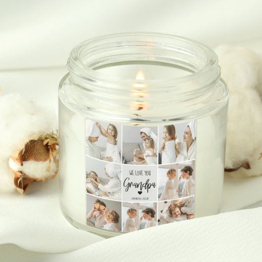 コラージュ写真 |私たちはおじいちゃんギフトを愛している スクエアシール