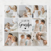 コラージュ写真 |私たちはおじいちゃんギフトを愛している ビールラベル (シングルラベル)