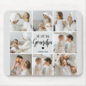 コラージュ写真 |私たちはおじいちゃんギフトを愛している マウスパッド (正面)