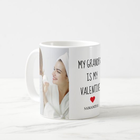 コラージュ写真 |私のおじいちゃんは私のバレンタインのギフトだ コーヒーマグカップ (正面左)